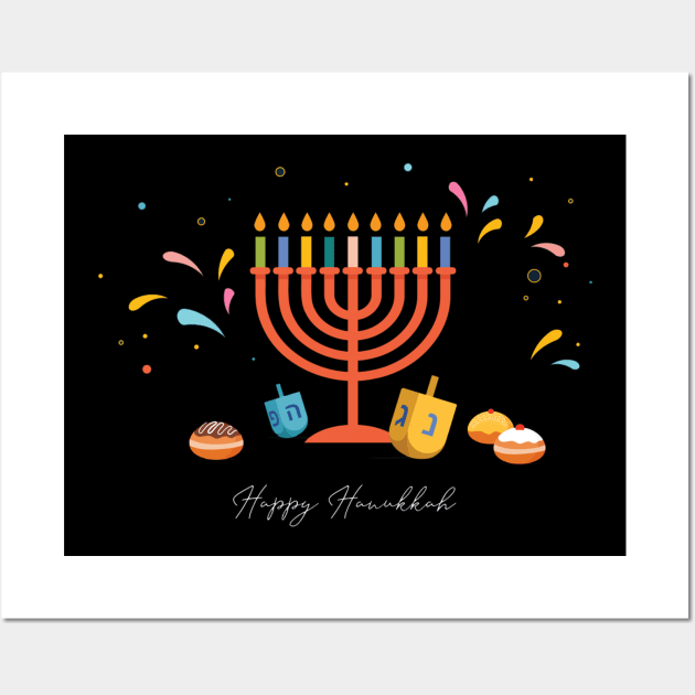 Nice Naughty Jewish T-Shirt, Hanukkah Christmas Festive Funny Vintage Gifts Top Wall Art by PRINT-LAND